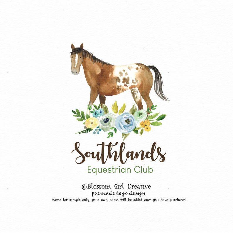 Equestrian Logo - horse logo pony logo equestrian logo premade logo photography logo  children's logo farm logo barn logo pre made logo bespoke logo watermark