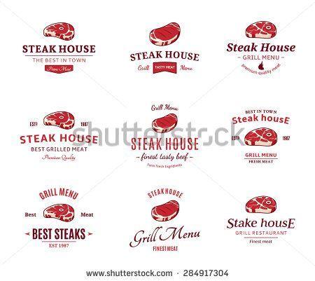 Steak Logo - Grill Steak Logos, Labels, and Design Elements. Steaks for BBQ and ...