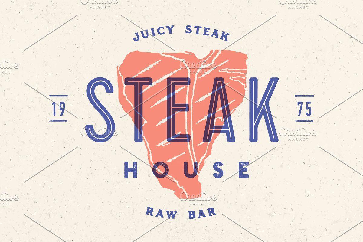 Steak Logo - Steak, logo, meat label. Logo with