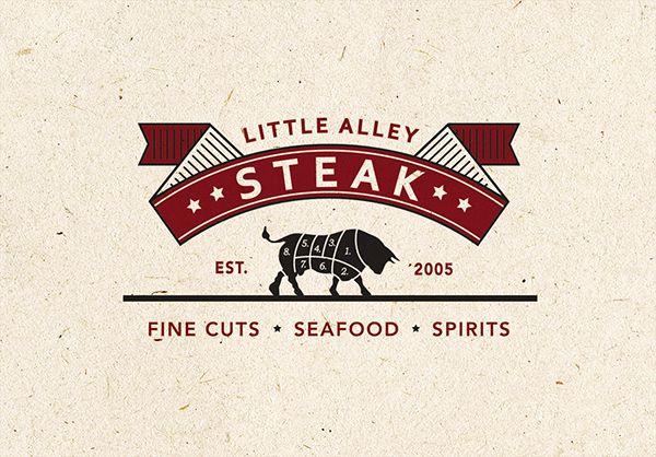 Steak Logo - Little Alley Steak Logo and Menu Project on Behance