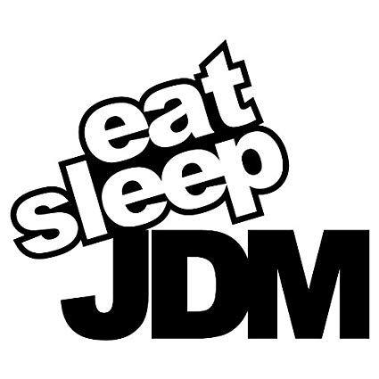 JDM Logo - Amazon.com: WHITE EAT SLEEP JDM LOGO VINYL DECAL STICKER: Automotive
