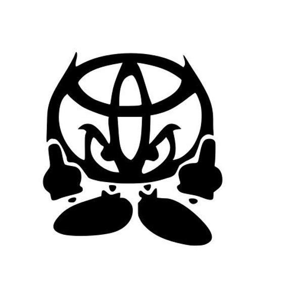 JDM Logo - Cartoon Toyota Logo Devil Decal [Vinyl Sticker Corolla Camry JDM Middle  Finger]