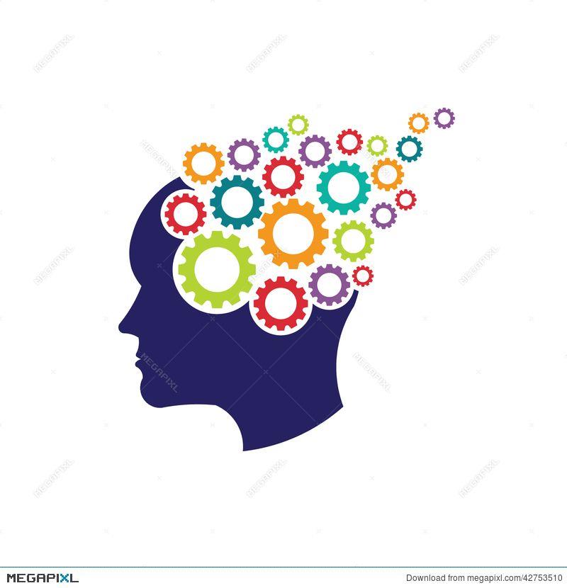 Gears Logo - Concept Of Brain Head With Gears Logo Illustration 42753510 - Megapixl