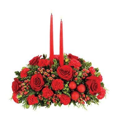 Flowers Red Green One Logo - Red & Green Christmas Centerpiece. Country Flowers Two N One