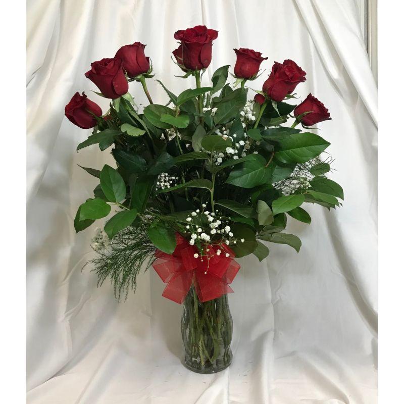 Flowers Red Green One Logo - Red Roses Dozen Brentwood CA 94513 Florist and Roses