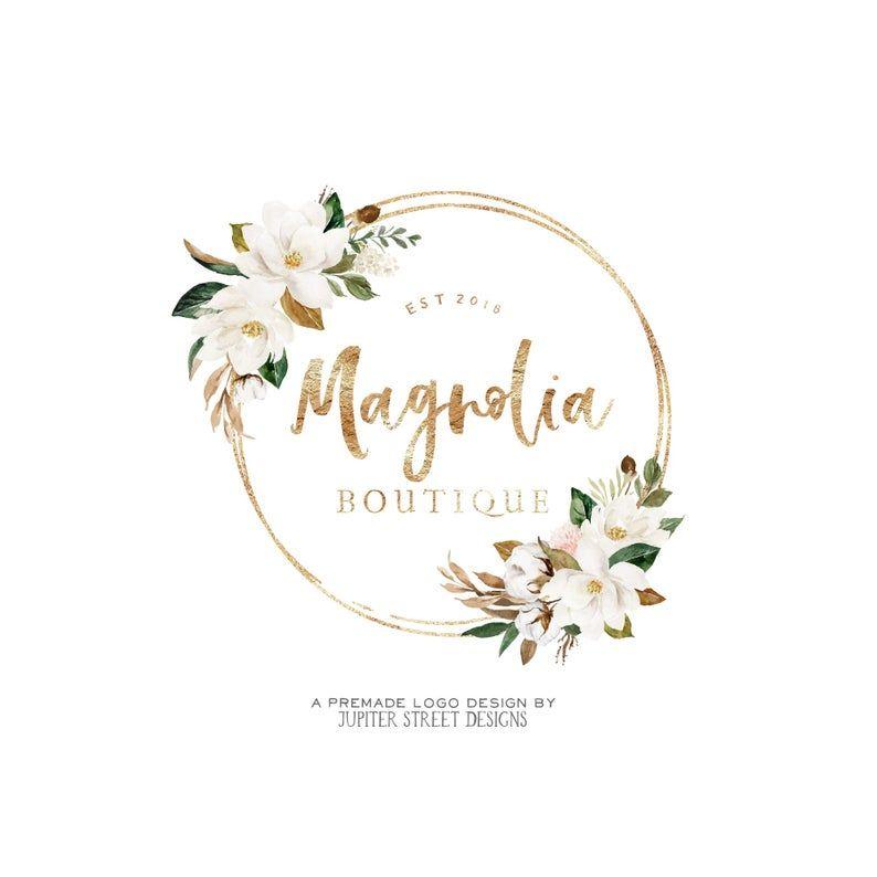 Magnolia Logo - Premade Logo Design, Magnolia Logo, Nature Logo, Flower Logo, Elegant Logo,  Branch Logo, Logo Design