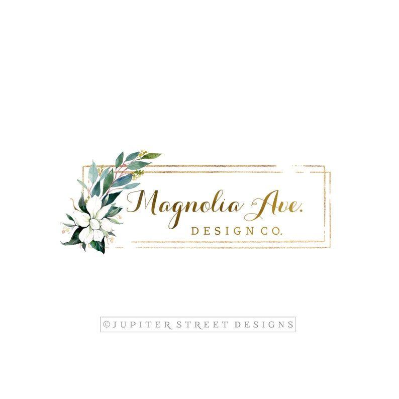 Magnolia Logo - Premade Logo Design, Magnolia Logo, Nature Logo, Flower Logo, Elegant Logo,  Branch Logo, Logo Branding