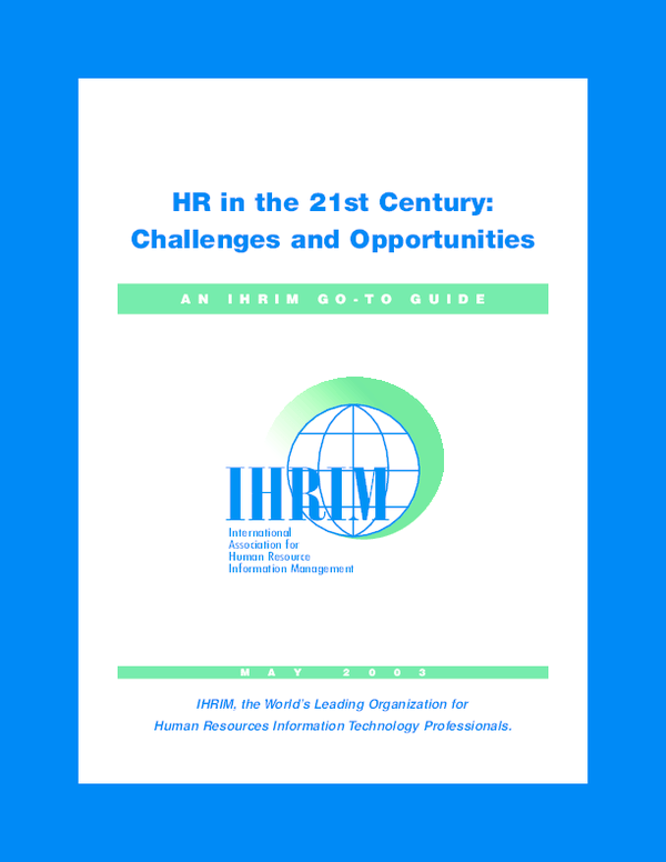 Ihrim Logo - PDF) HR in the 21st Century: Challenges and Opportunities IHRIM, the ...