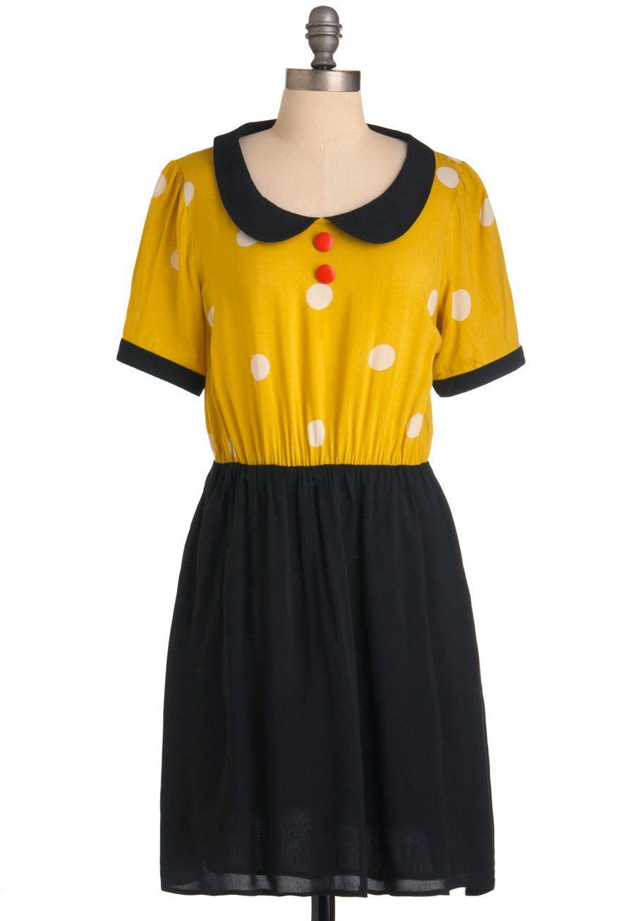 Red and Yellow Peter Pan Logo - First Date Dots Dress by Nümph - Mid-length, White, Polka Dots ...