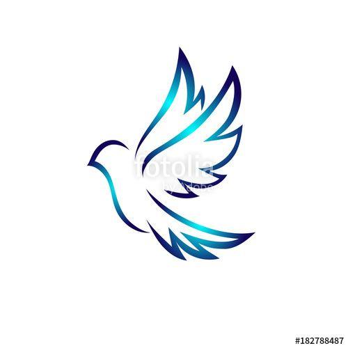 Flying Logo - Art dove bird flying logo