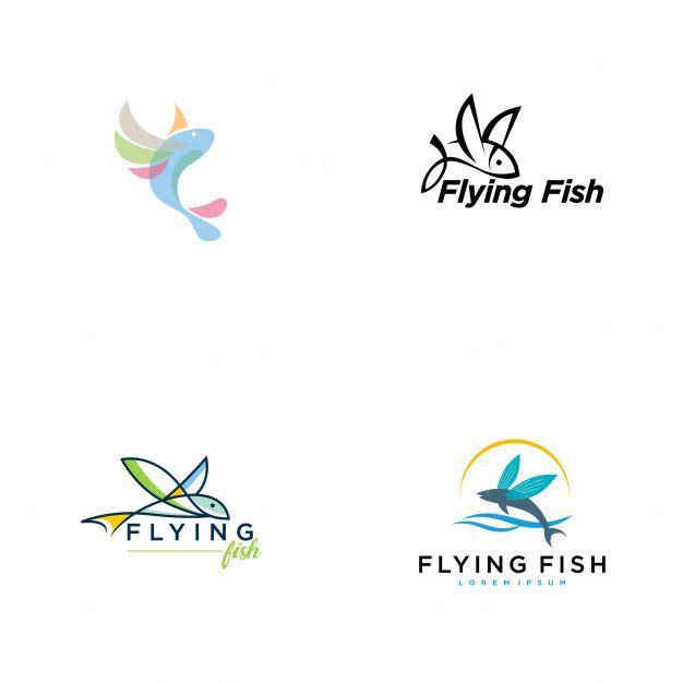 Flying Logo - Flying fish logo collection Vector