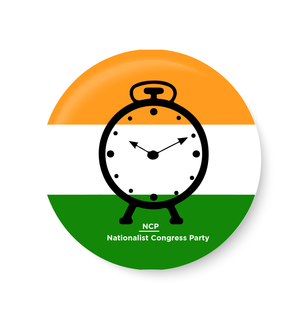 NCP Logo - Vote for your Party I Nationalist Congress Party Symbol Pin Badge