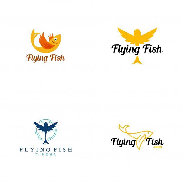 Flying Logo - Flying fish logo collection Vector | Premium Download