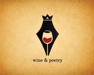Poet Logo - wine & poetry Designed