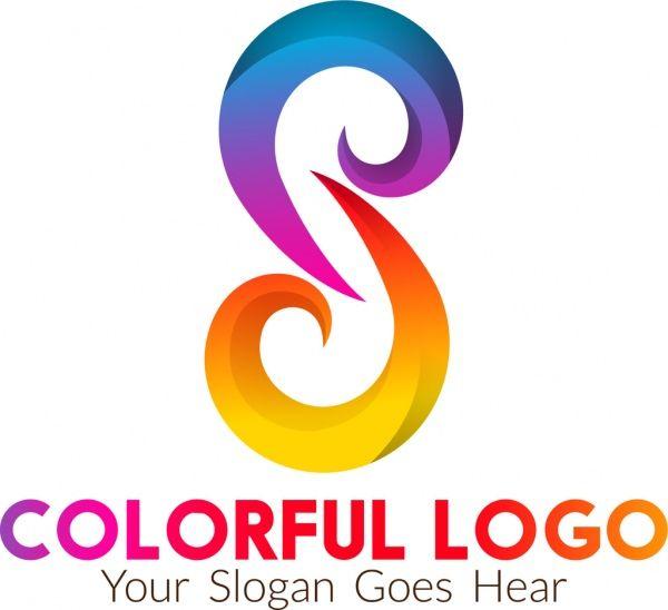 Curves Logo - Colorful logo design abstract curves style Free vector in Adobe ...