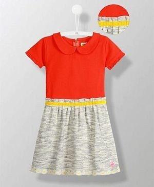 Red and Yellow Peter Pan Logo - Dresses - Cherry crumble california peter pan collar pleated dress ...