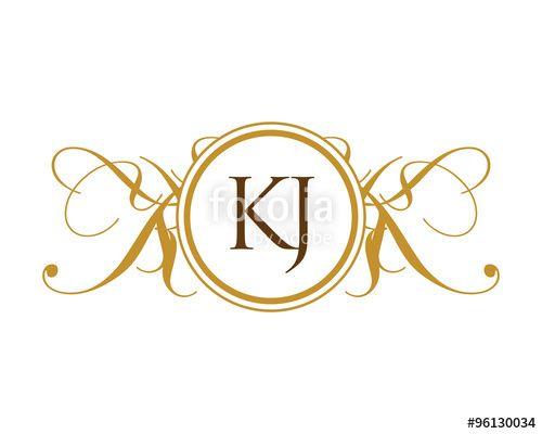 KJ Logo - KJ Luxury Ornament Initial Logo Stock Image And Royalty Free Vector