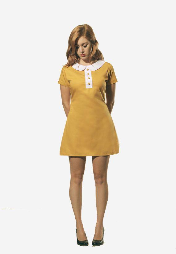 Red and Yellow Peter Pan Logo - Mustard Peter Pan Collar Dress | A-list | Dresses, Mod dress ...