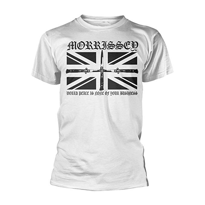 Morrissey Logo - Morrissey T Shirt Flick Knife World Peace Logo Official Mens White