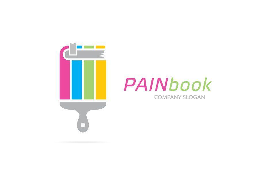 Paintbrush Logo - Book and paintbrush logo combination