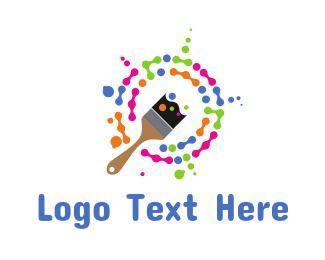 Paintbrush Logo - Paint Splatter Logo