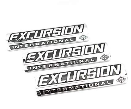 Excursion Logo - Truck Emblem Warehouse 3 New Custom Chrome Ford 7.3L 6.0L Power Stroke  Excursion Badges Emblems Set