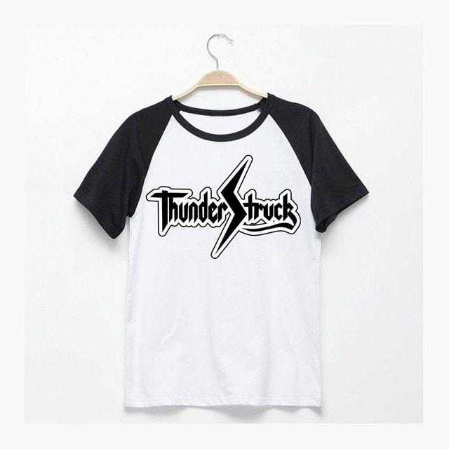 Thunderstruck Logo - US $9.12. acdc Thunder Struck Logo Printing T Shirt Men Asia Size Vintage Fashion In T Shirts From Men's Clothing On Aliexpress.com