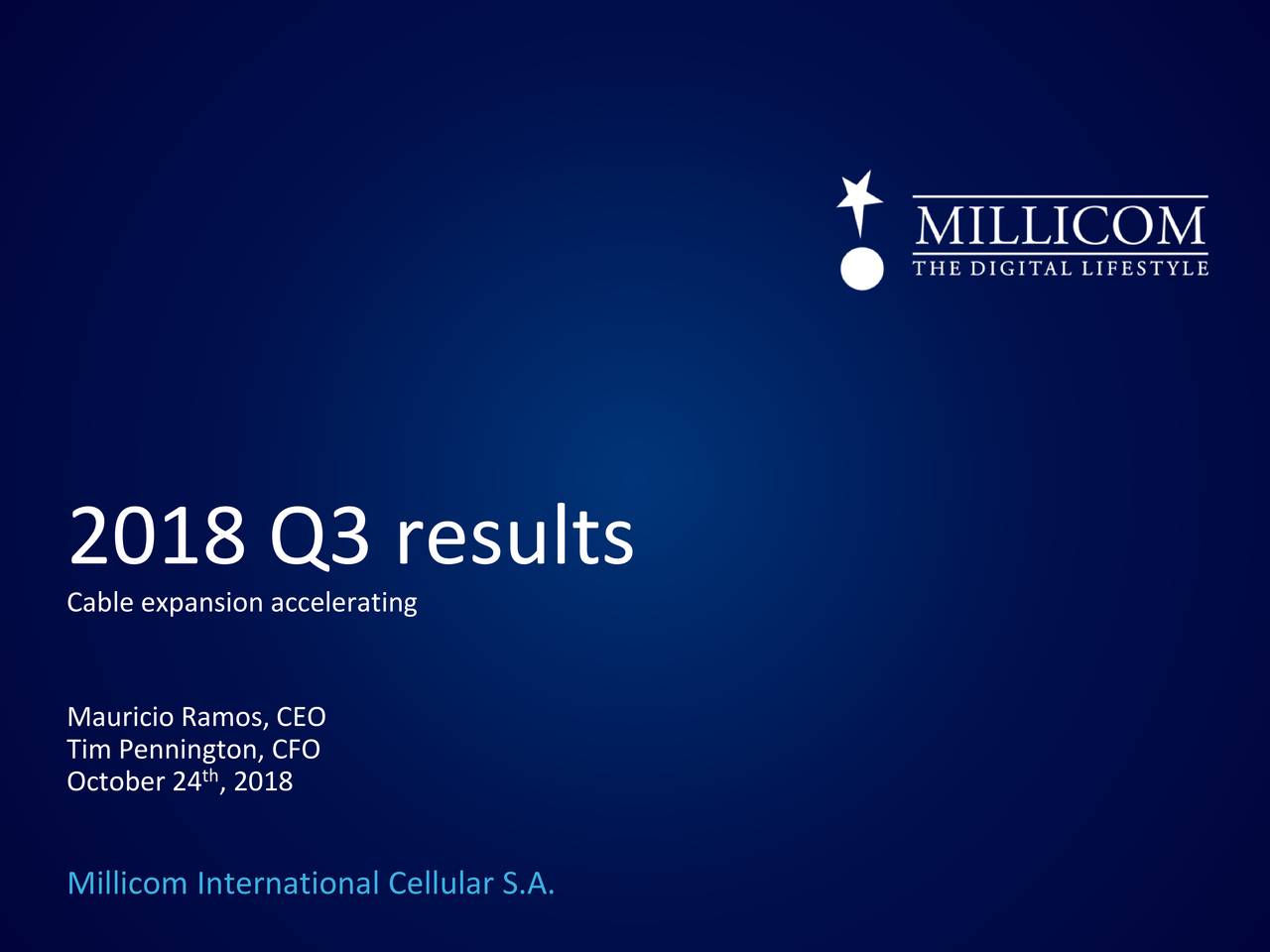 Millicom Logo - Millicom International Cellular S.A. 2018 Q3 - Results - Earnings ...