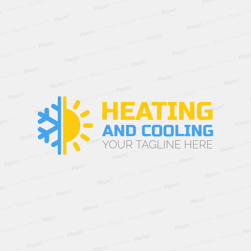 HVAC Logo - HVAC Logo Maker with Sun and Snowflake Icon 1179b