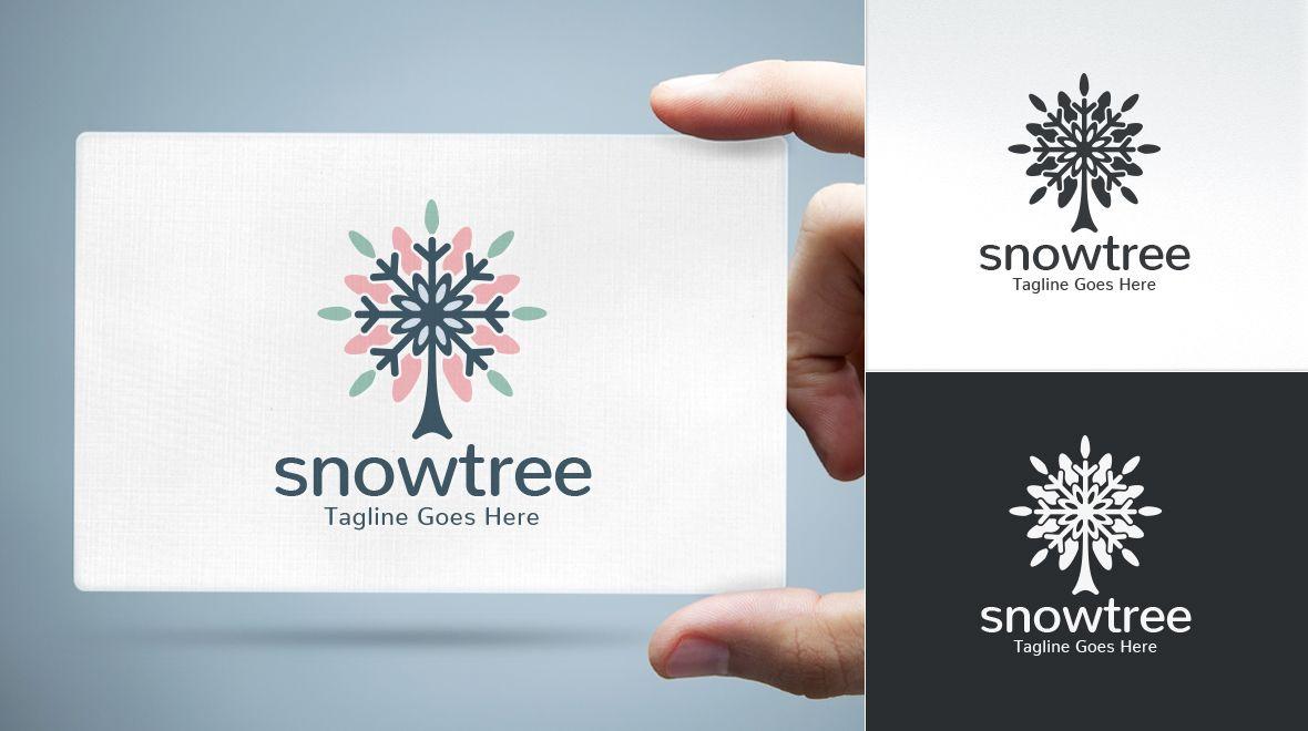 Snow Logo - Snow - Tree / Snowflake Logo - Logos & Graphics