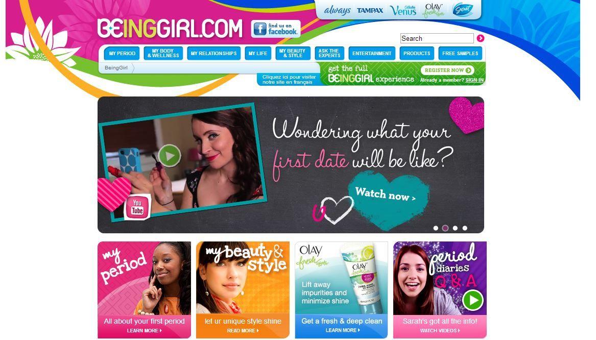 BeingGirl Logo - P&G's BeingGirl.com Leveraging Content Marketing | Brandsplash