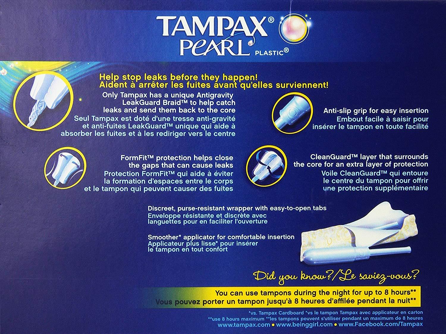 BeingGirl Logo - Tampax Pearl Regular Absorbency Unscented Tampons, 96 Count, Pack of 1