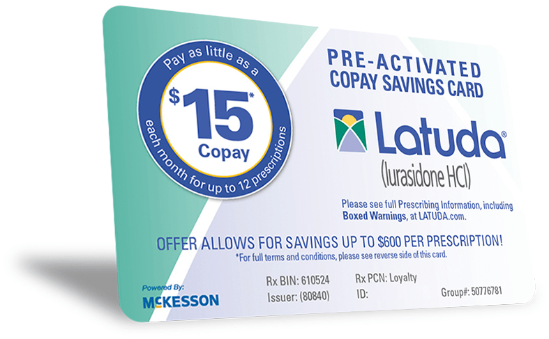 Copay Logo - Copay Savings Card for Latuda® (lurasidone HCl)