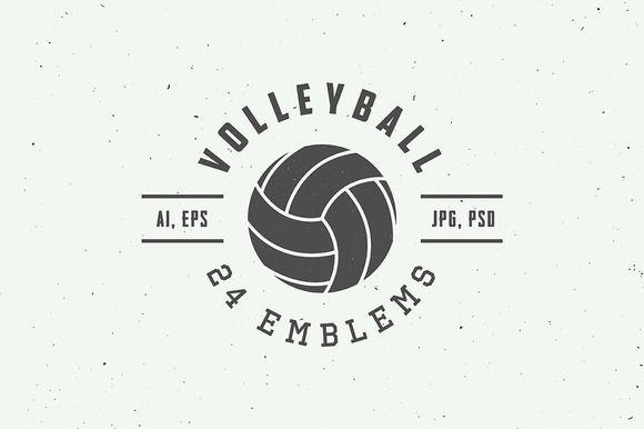 Sportcraft Logo - Set of vintage volleyball emblems @creativework247 | Logo Design ...