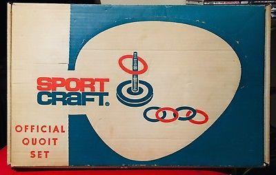 Sportcraft Logo - Vintage Sport Craft Official Wooden & Rubber Quoit Set Outside Fun Game |  eBay