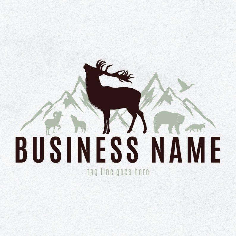 Wildlife Logo - Elk Logo, Woodland logo, Antler Logo, Wildlife logo, Custom Business Logo,  Mountain Logo, Camping Outdoors Hunting Taxidermy DIGITAL FILE