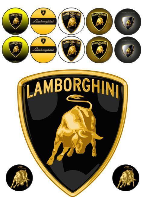 Lamborghini Logo - Supercar Lamborghini Logo Edible Icing Topper