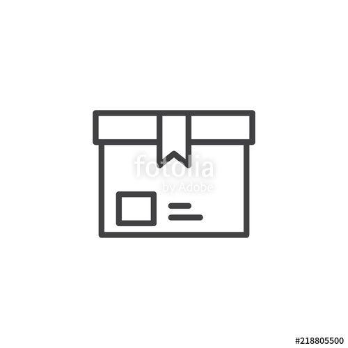 Shipment Logo - Package box outline icon. linear style sign for mobile concept