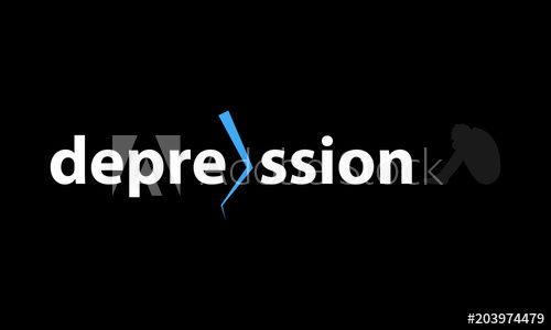 Depression Logo - Depression logo with sad man silhouette vector icon. - Buy this ...