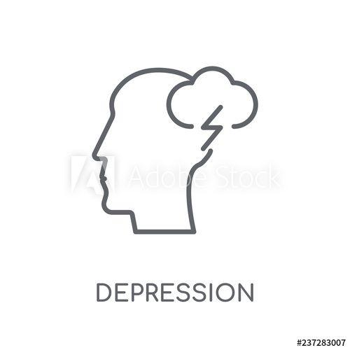 Depression Logo - Depression linear icon. Modern outline Depression logo concept on ...