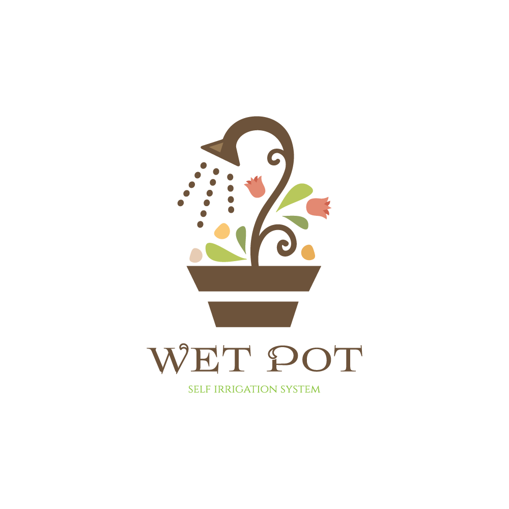 Pot Logo - Wet Pot Self Irrigation Logo Design