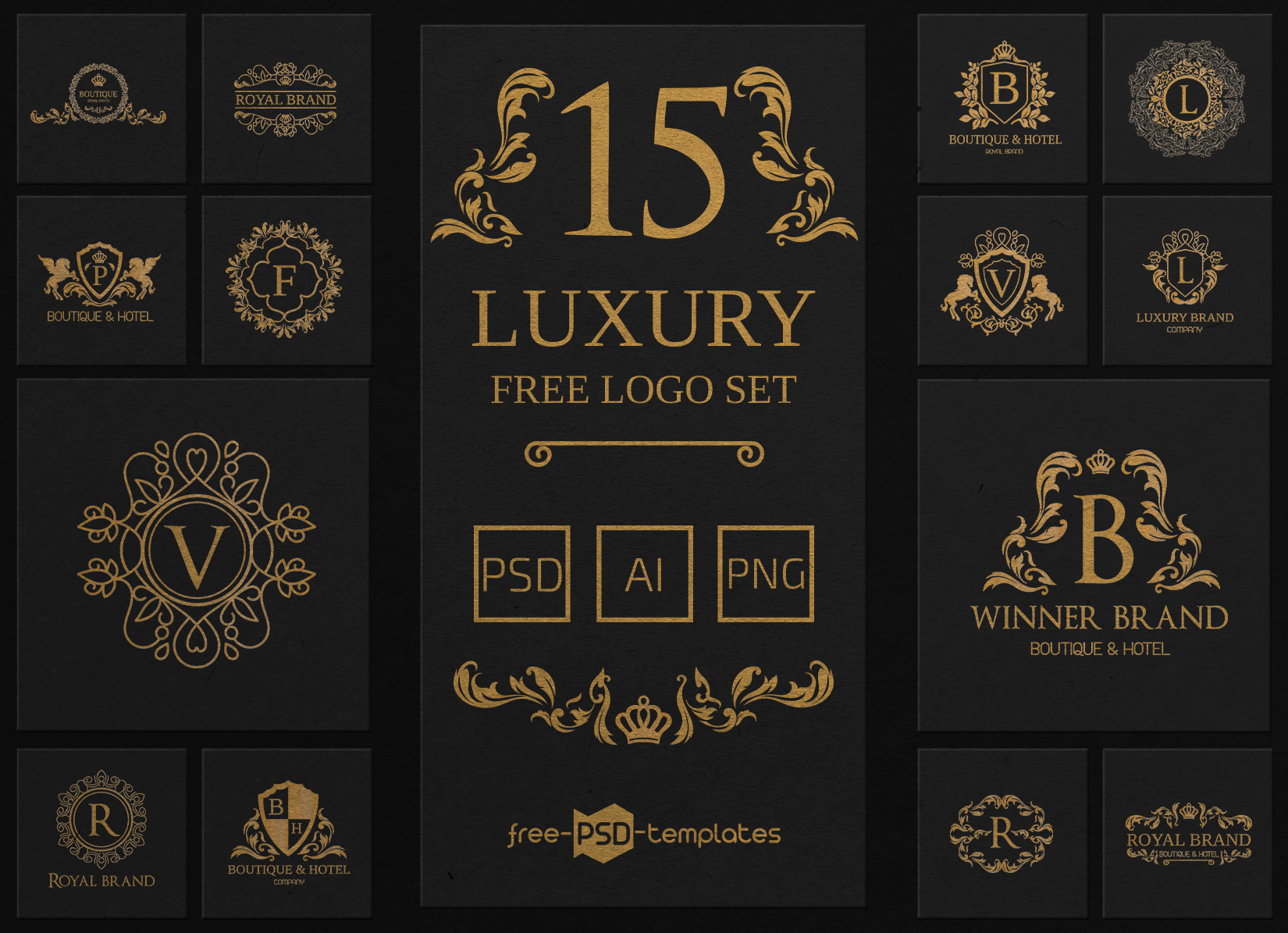 PSD Logo - Free Luxury Logo Set | Free PSD Templates