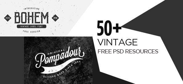 PSD Logo - 50+ Free PSD Vintage Resources (Badges, Logos and More) - Free PSD Files