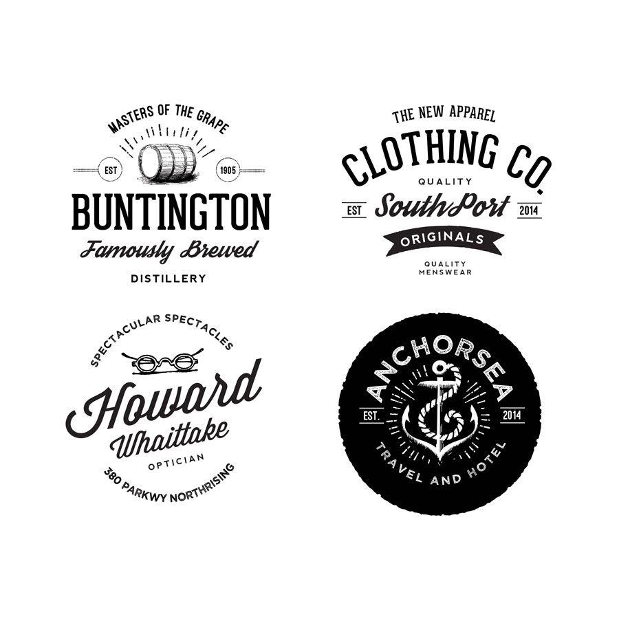 PSD Logo - Vintage Logos with badge psd material free download