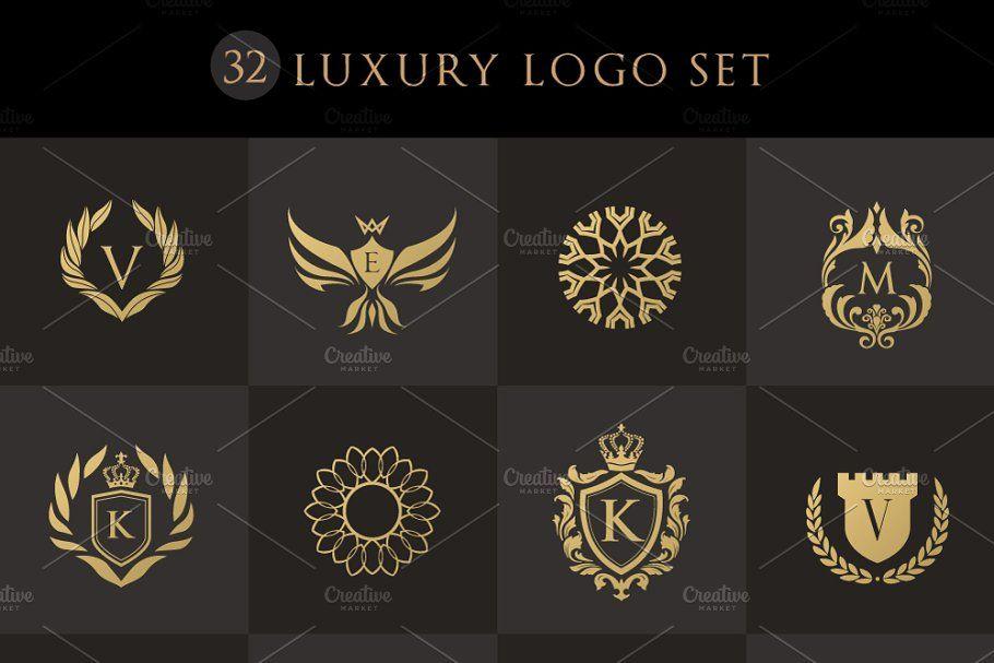 PSD Logo - Luxury logo Set II (PSD) Logo Templates Creative Market