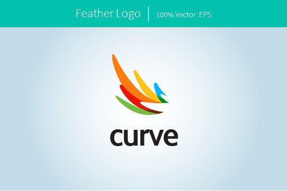 Curve Logo - Colorful Abstract Feather Curve Logo