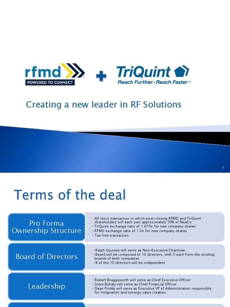 Rfmd Logo - TriQuint RFMD Merger Investor Presentation G. Lte