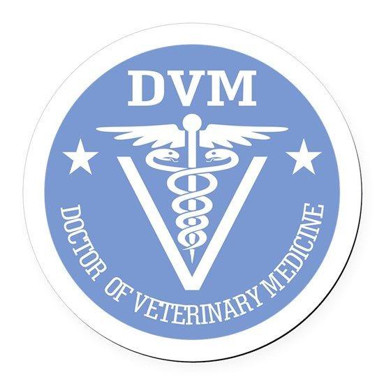 D.V.m. Logo - Caduceus DVM (Doctor of Veterinary Science) Round