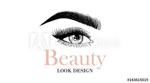 Cosmetology Logo - Beauty look design business card or logo template with open eye