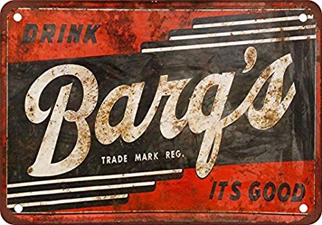 Barg's Logo - Barq's Root Beer Vintage Look Reproduction Metal Tin Sign 12X18 Inches